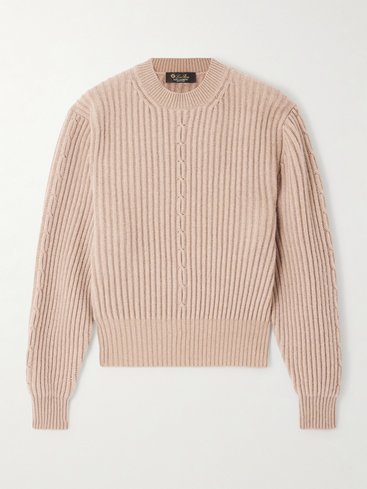 Loro Piana Plane Tree Ribbed Cashmere Sweater In Brown