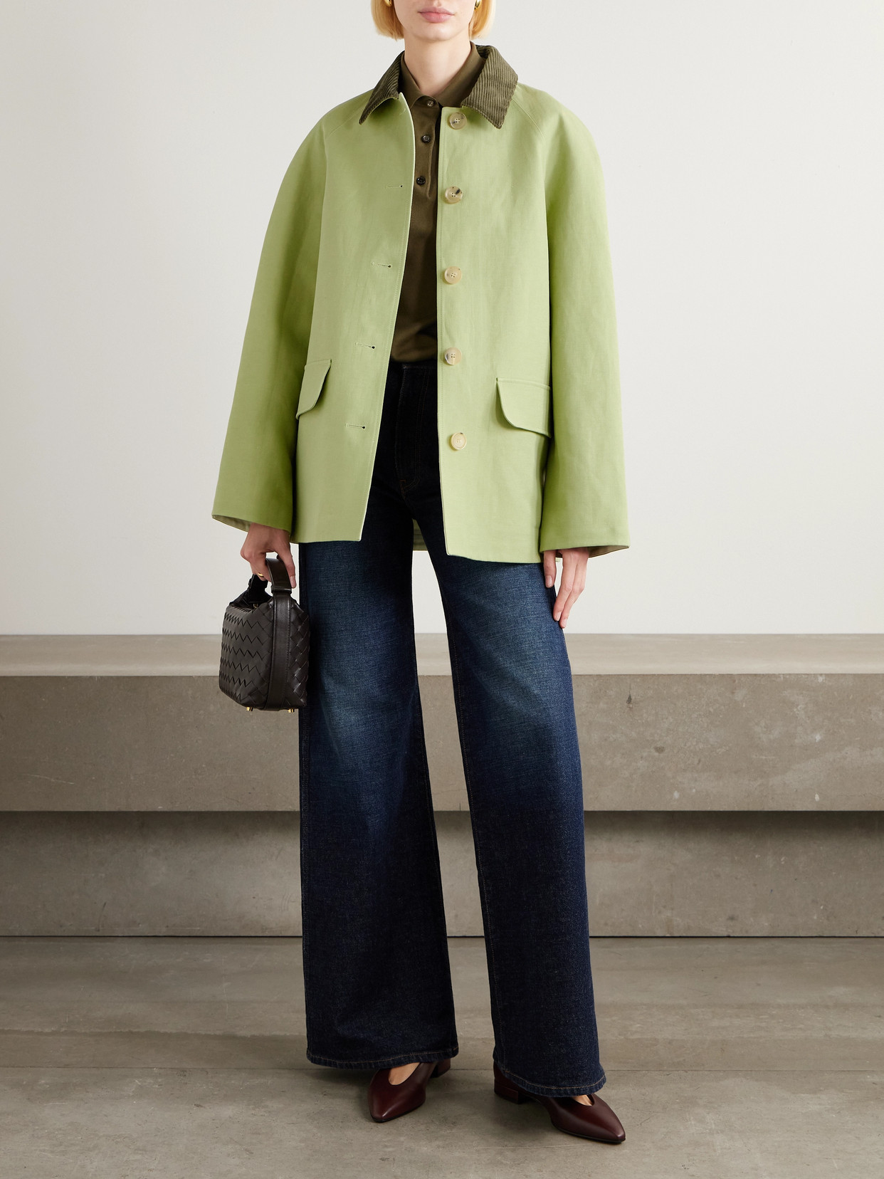 Broderick Corduroy-Trimmed Linen And Silk-Blend Coat