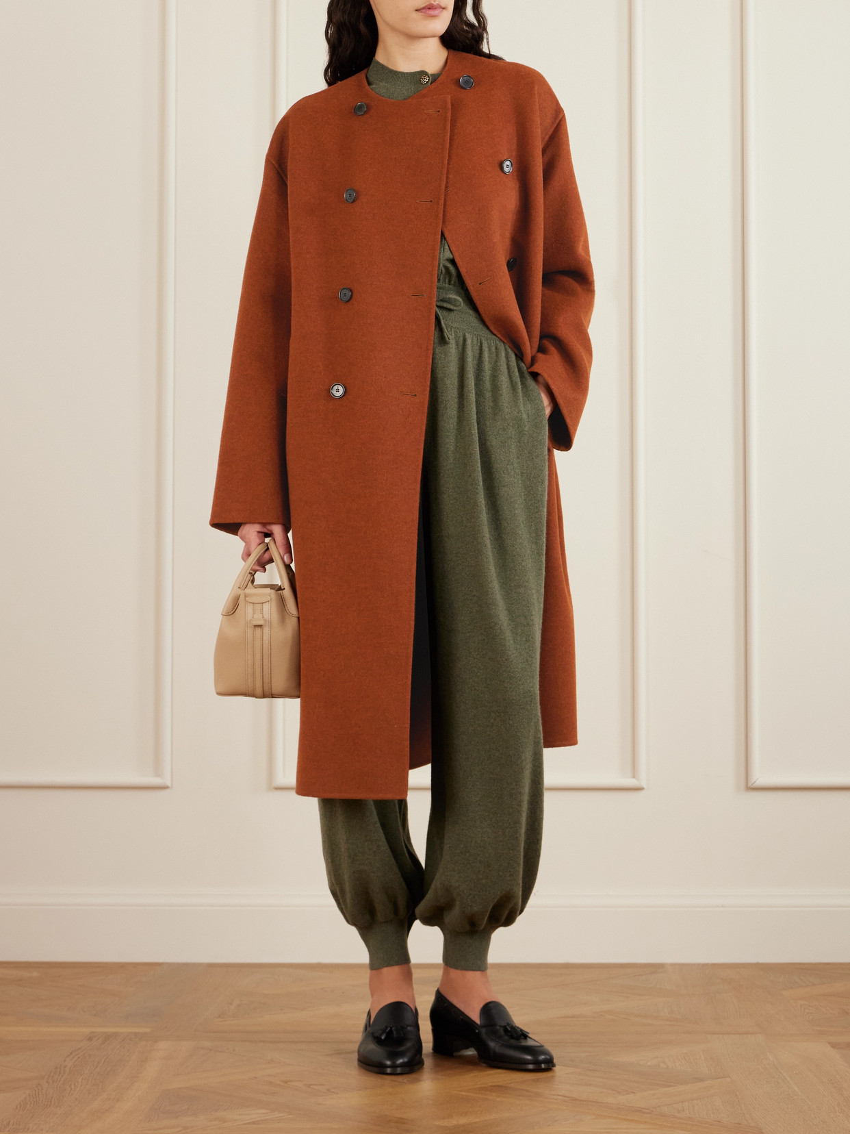 Loro Piana Boris Double-breasted Cashmere Coat In Brown