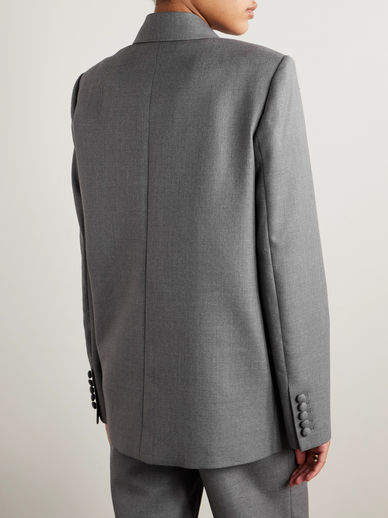 Adam Lippes Harrison Wool-blend Twill Blazer In Gray
