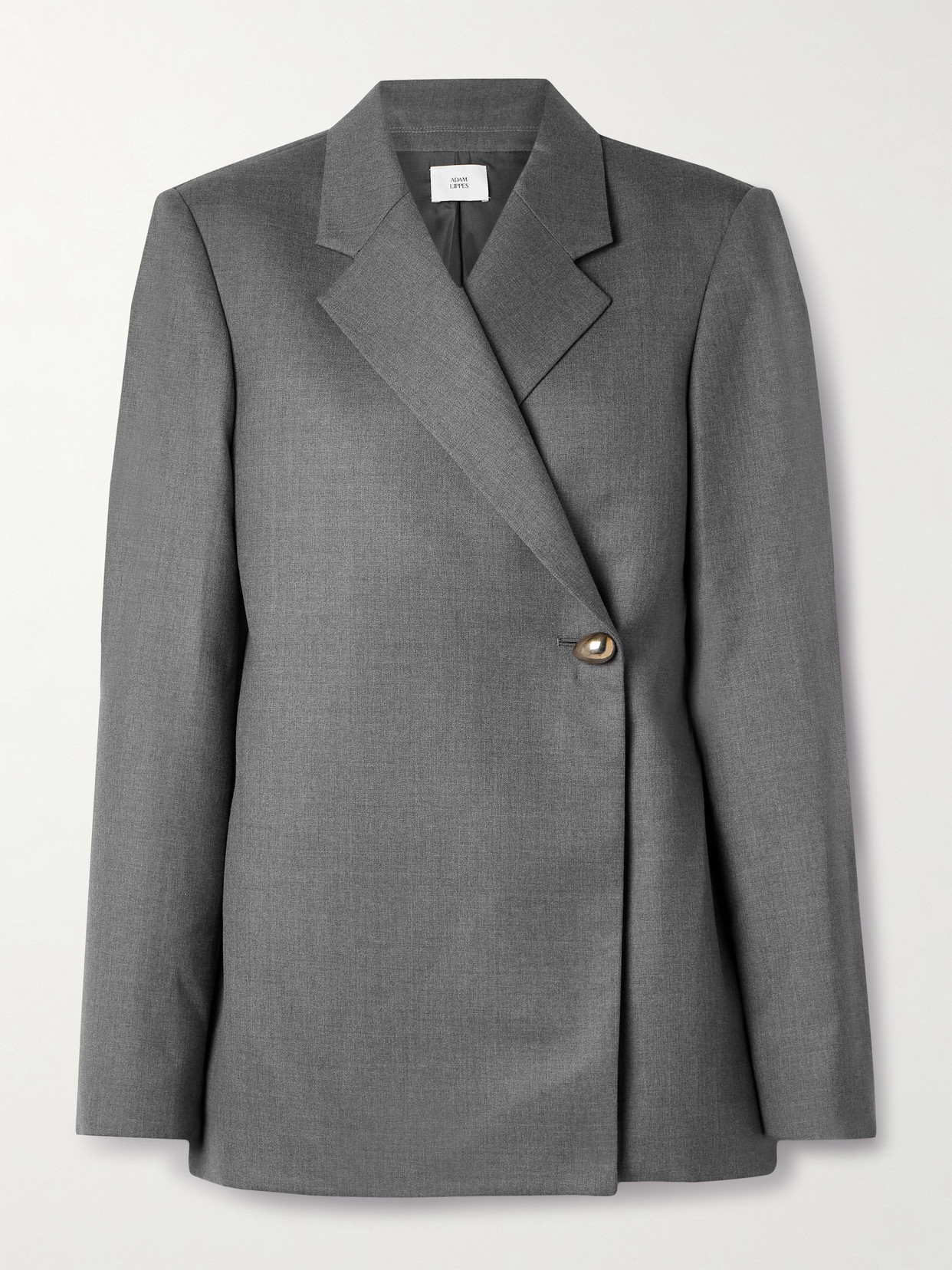 Adam Lippes Harrison Wool-blend Twill Blazer In Gray