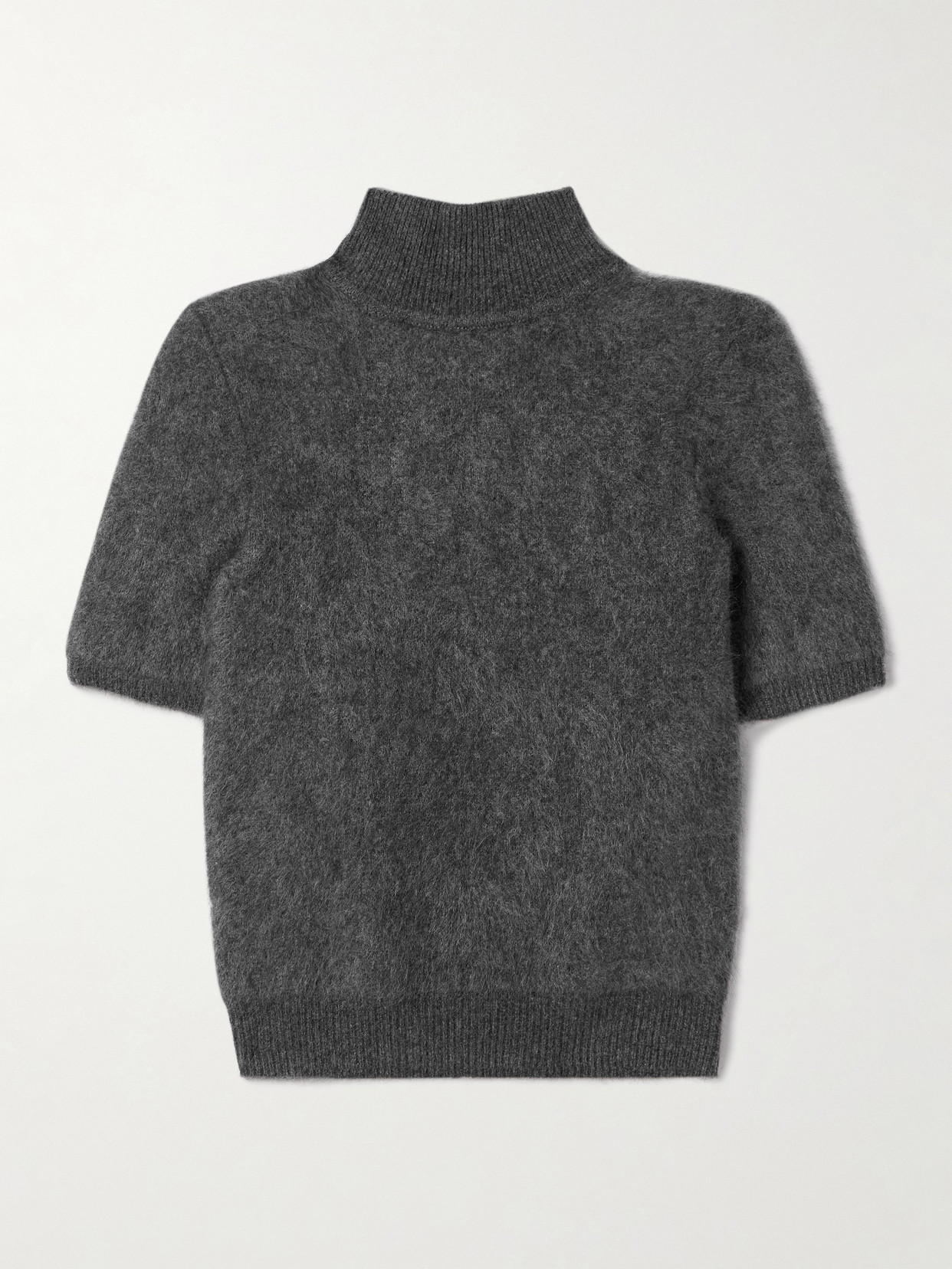 Adam Lippes Ari Brushed-cashmere Turtleneck Sweater In Gray