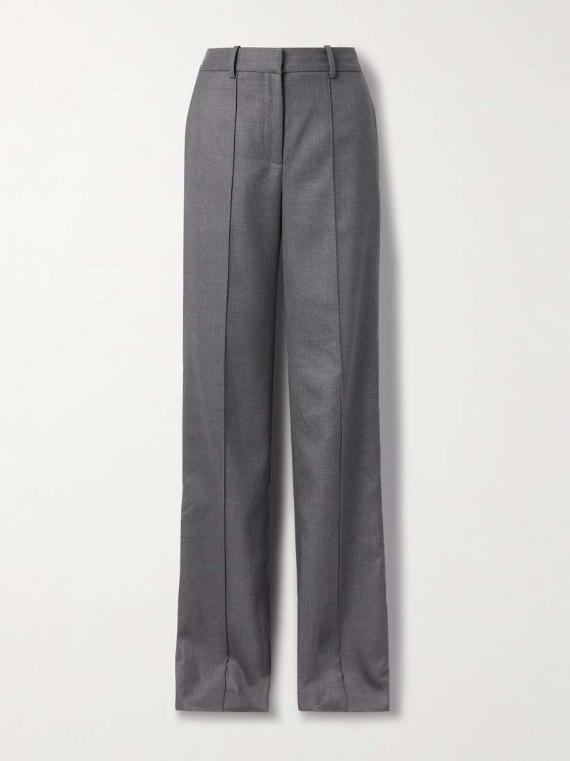 Adam Lippes Wyatt Wool-blend Twill Straight-leg Pants