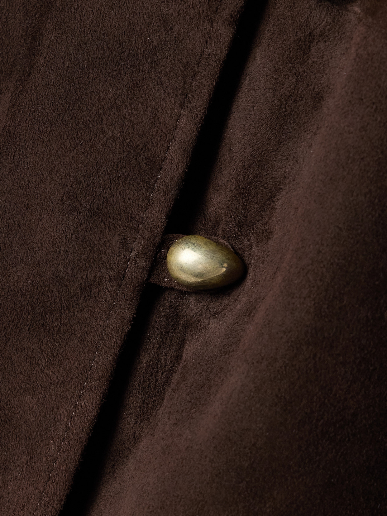 Adam Lippes Rhys Paneled Suede Jacket In Brown