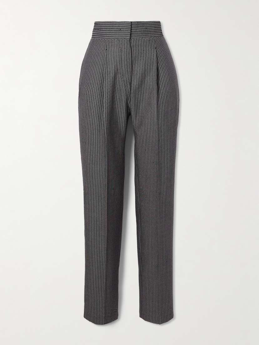 Giuliva Heritage The Other Wool And Silk-blend Jacquard Tapered Pants