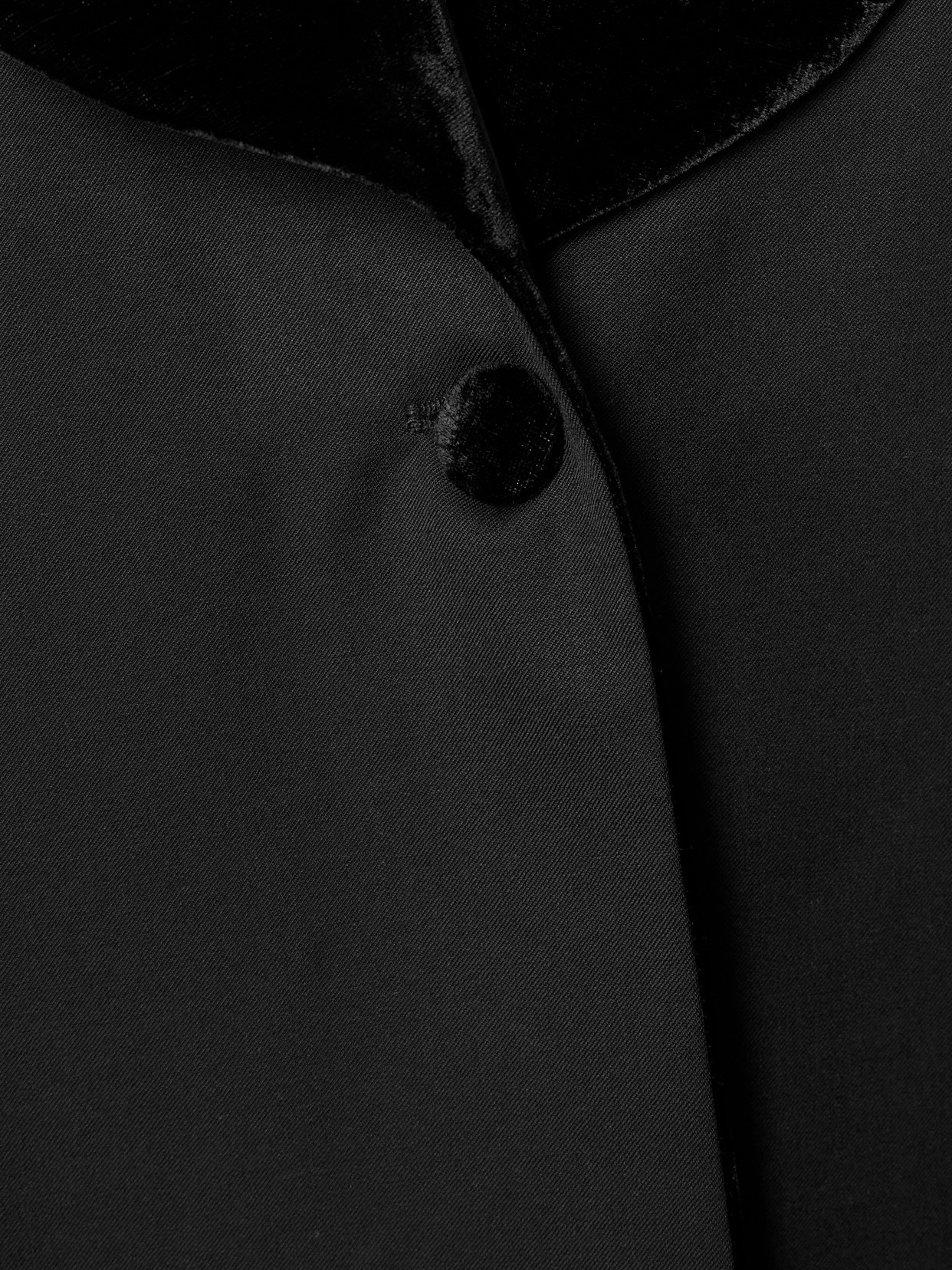 Joud Crushed Velvet-Trimmed Wool-Blend Twill Coat