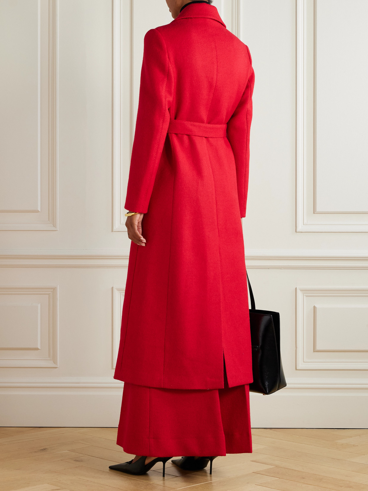 Giuliva Heritage The Aida Belted Wool And Mohair-blend Coat In Red