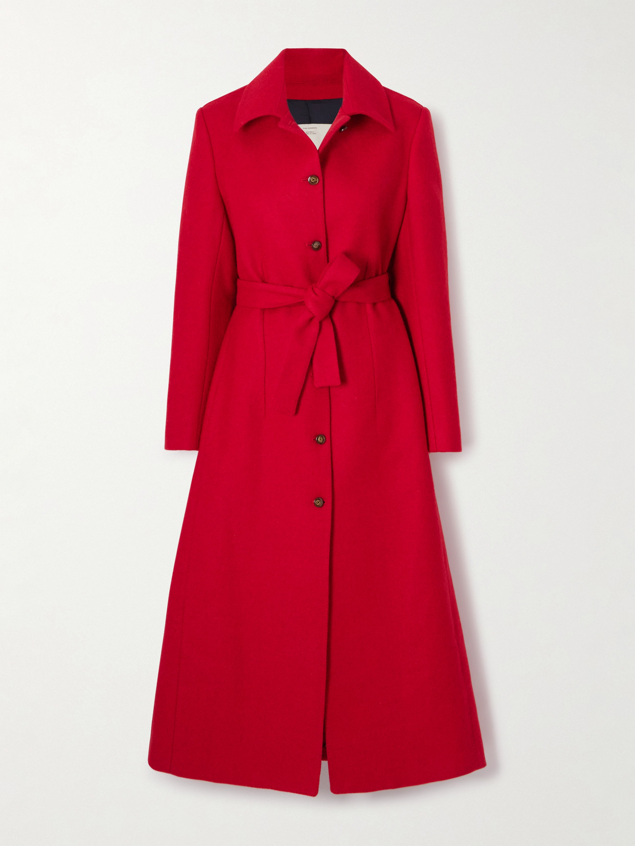 Giuliva Heritage The Aida Belted Wool And Mohair-blend Coat In Red