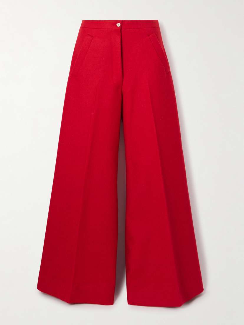 Giuliva Heritage The Paola Wool And Mohair-blend Wide-leg Pants