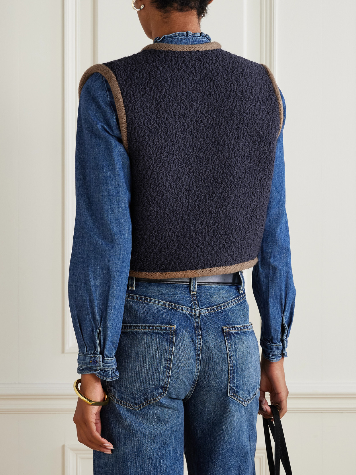 Giuliva Heritage The Lia Wool-blend Bouclé Vest In Blue