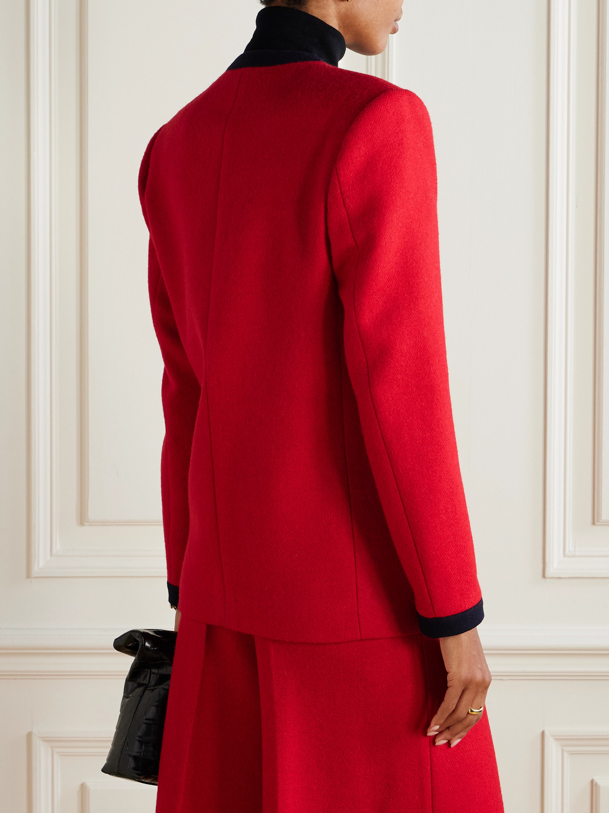 Giuliva Heritage The Charlotte Double-breasted Wool And Mohair-blend Blazer In Red