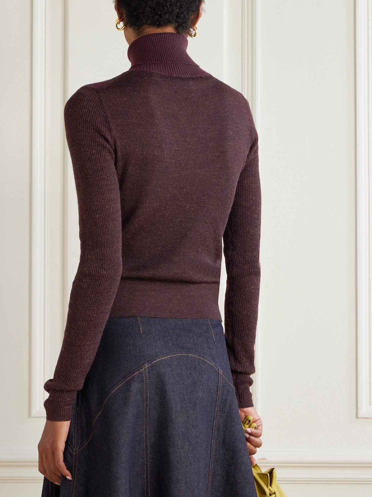 Burberry Brushed Wool-blend Turtleneck Sweater In Brown