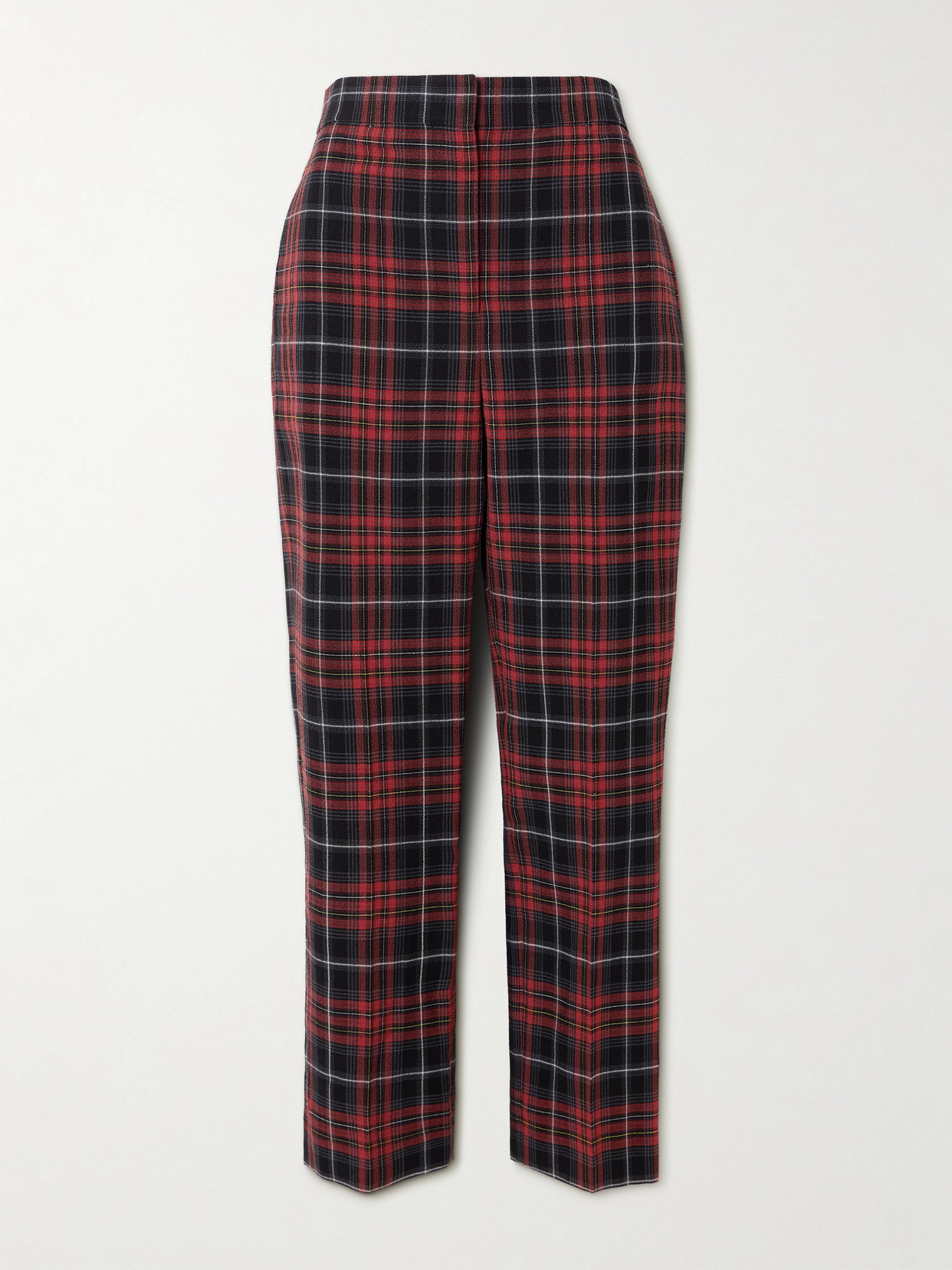 Burberry Checked Woven Skinnys Pants In Red