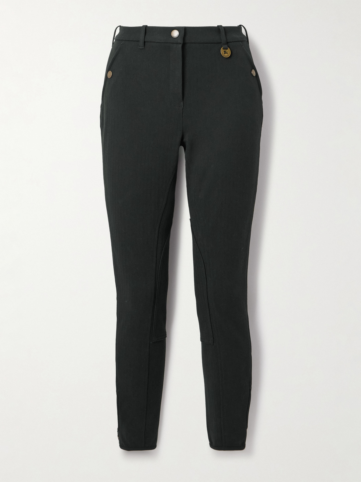 Burberry Stretch-cotton Skinny Pants In Black