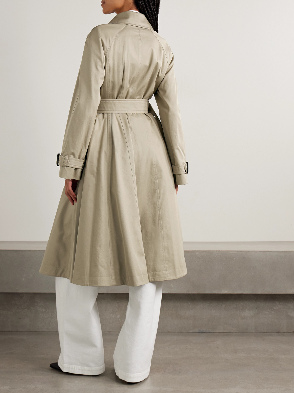 Burberry Long Gabardine Ellingham Fit-and-flare Car Coat In Neutral