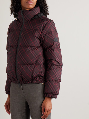 Burberry Hooded checked quilted shell jacket