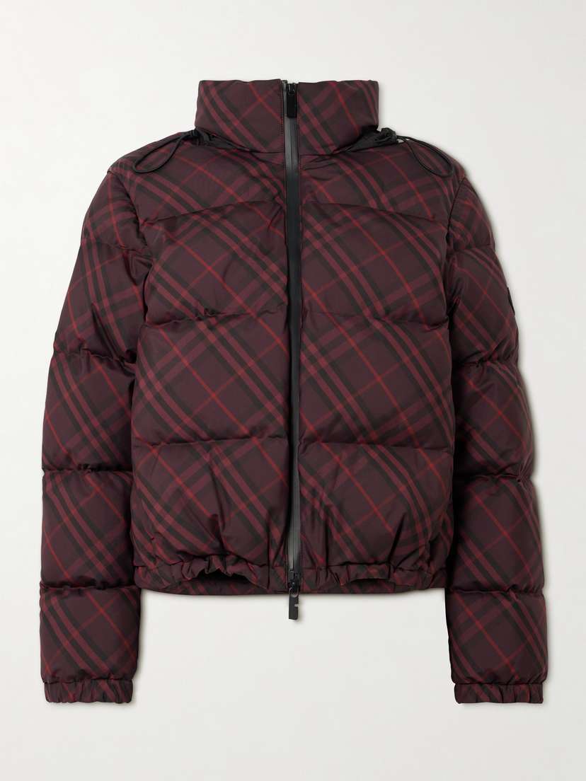 Burberry Hooded Checked Quilted Shell Jacket