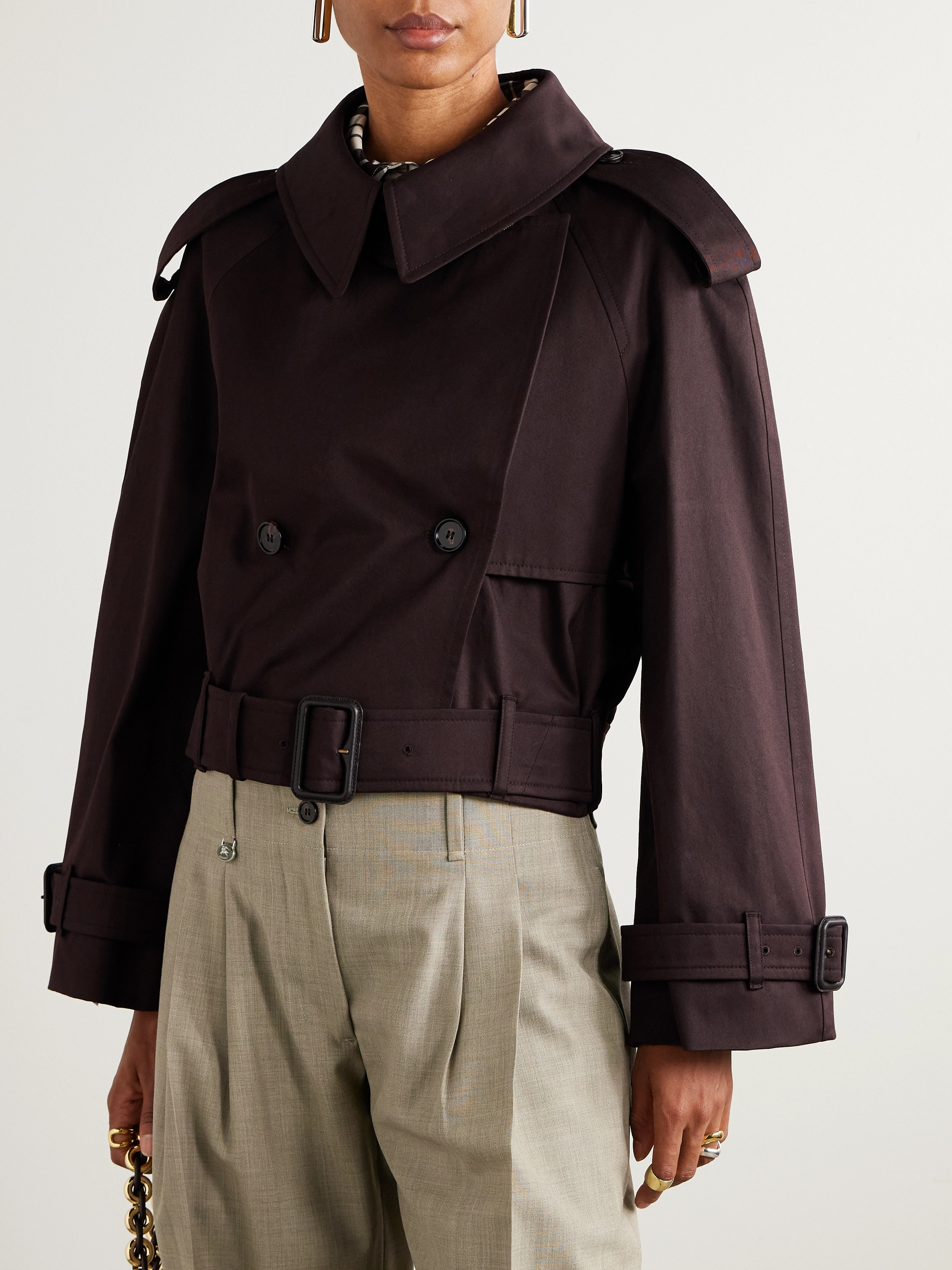 Burberry - Dolebury cropped cotton-gabardine trench coat | Plush
