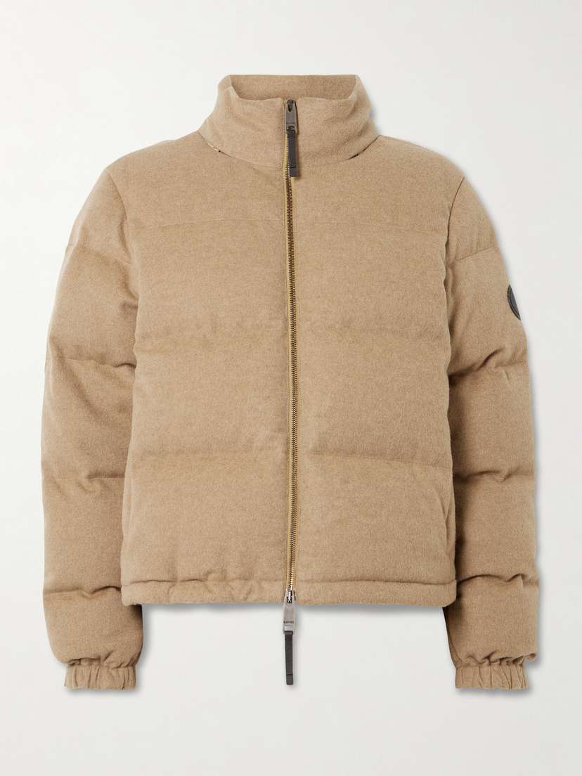 Burberry Appliquéd Padded Brushed-cashmere Down Jacket