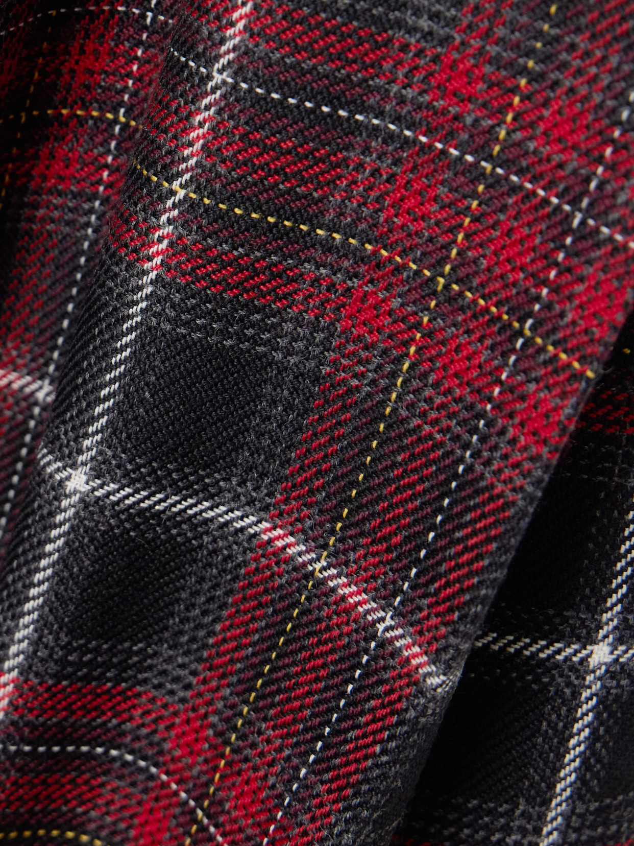 Burberry Buckled Pleated Checked Woven Midi Skirt In Red
