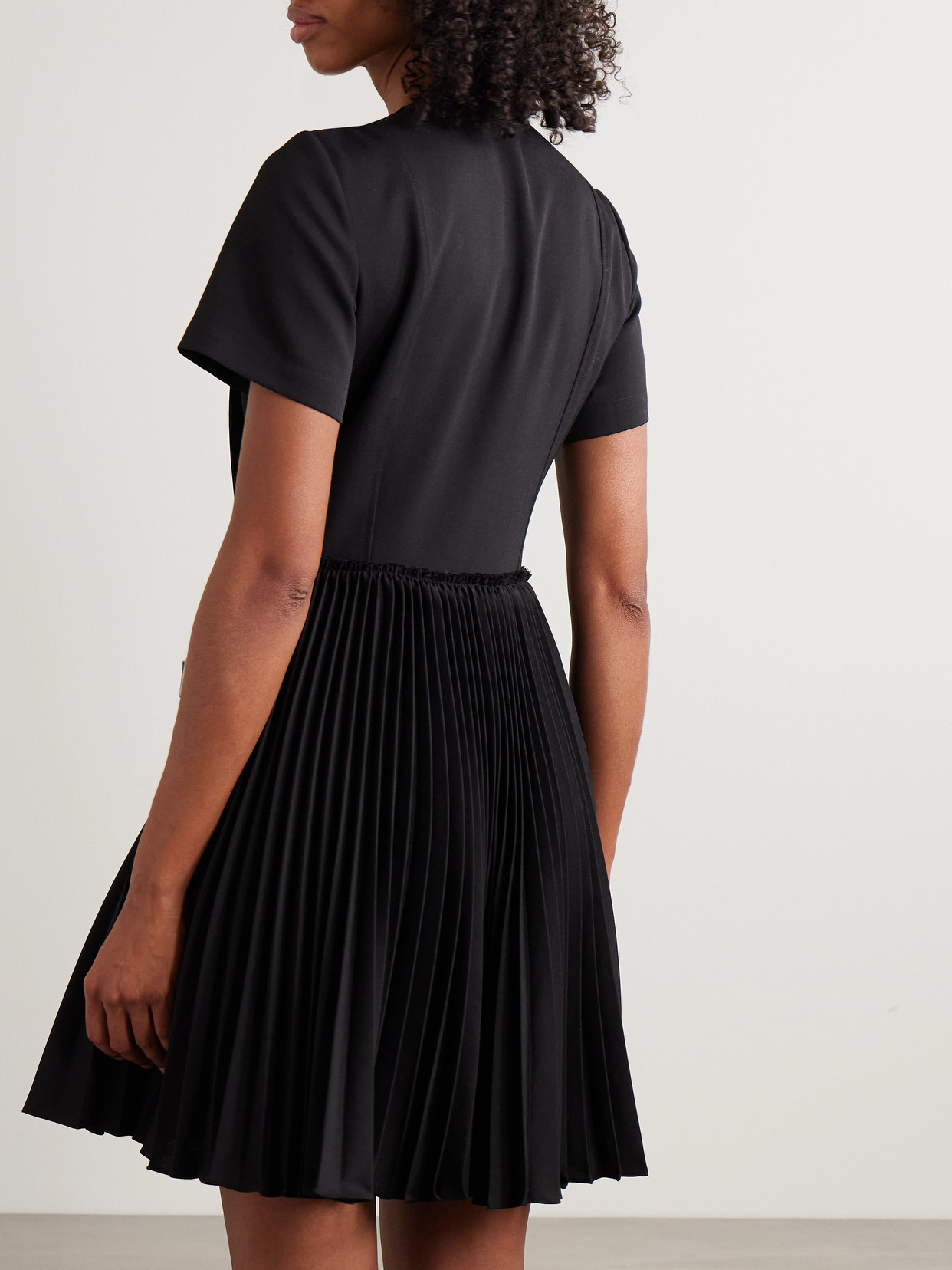 Burberry Virgin Wool Dress With Pleated Skirt And Buckles In Black