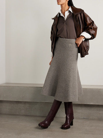 Burberry Ribbed wool-blend midi skirt