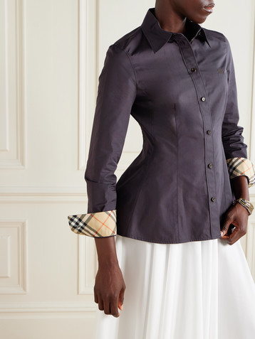 Burberry Embroidered cotton-poplin shirt