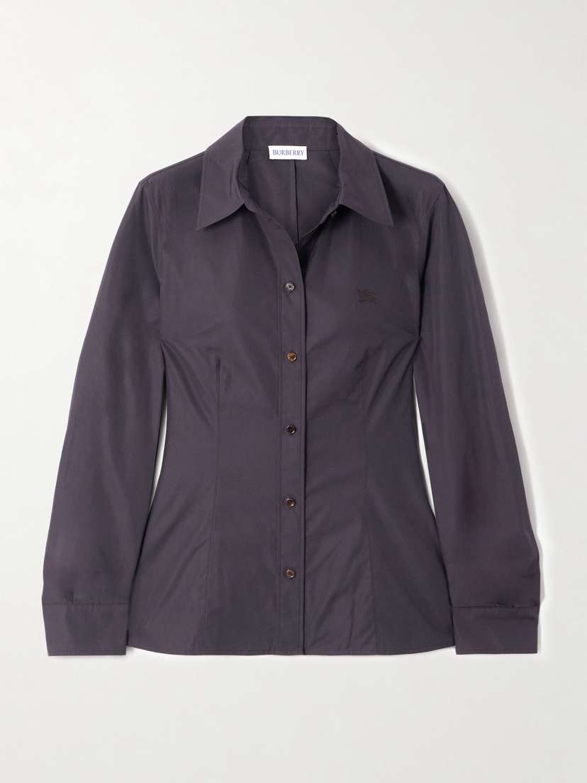 Burberry Embroidered Cotton-poplin Shirt
