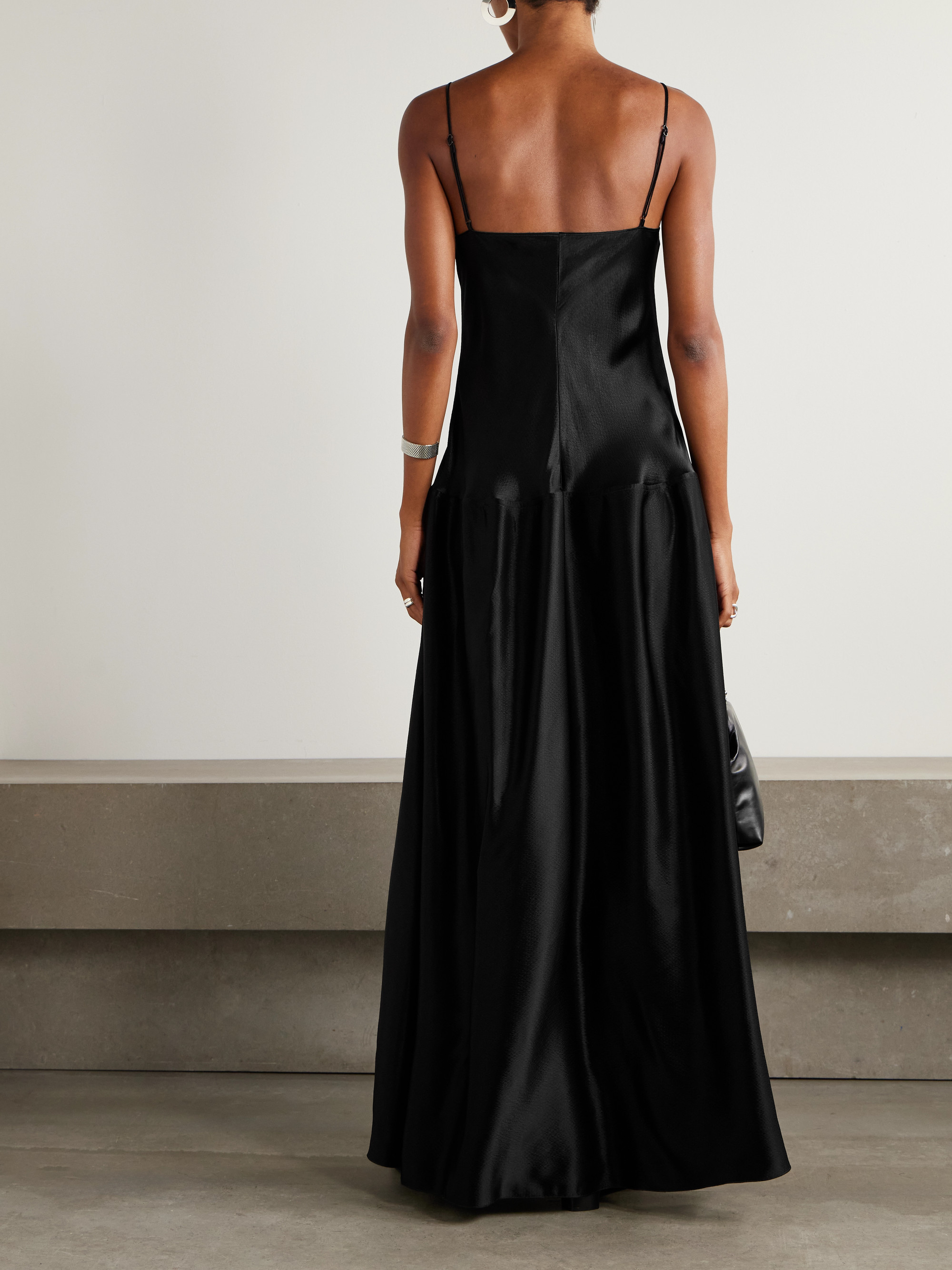 Fforme - Layla hammered-satin maxi dress | Plush