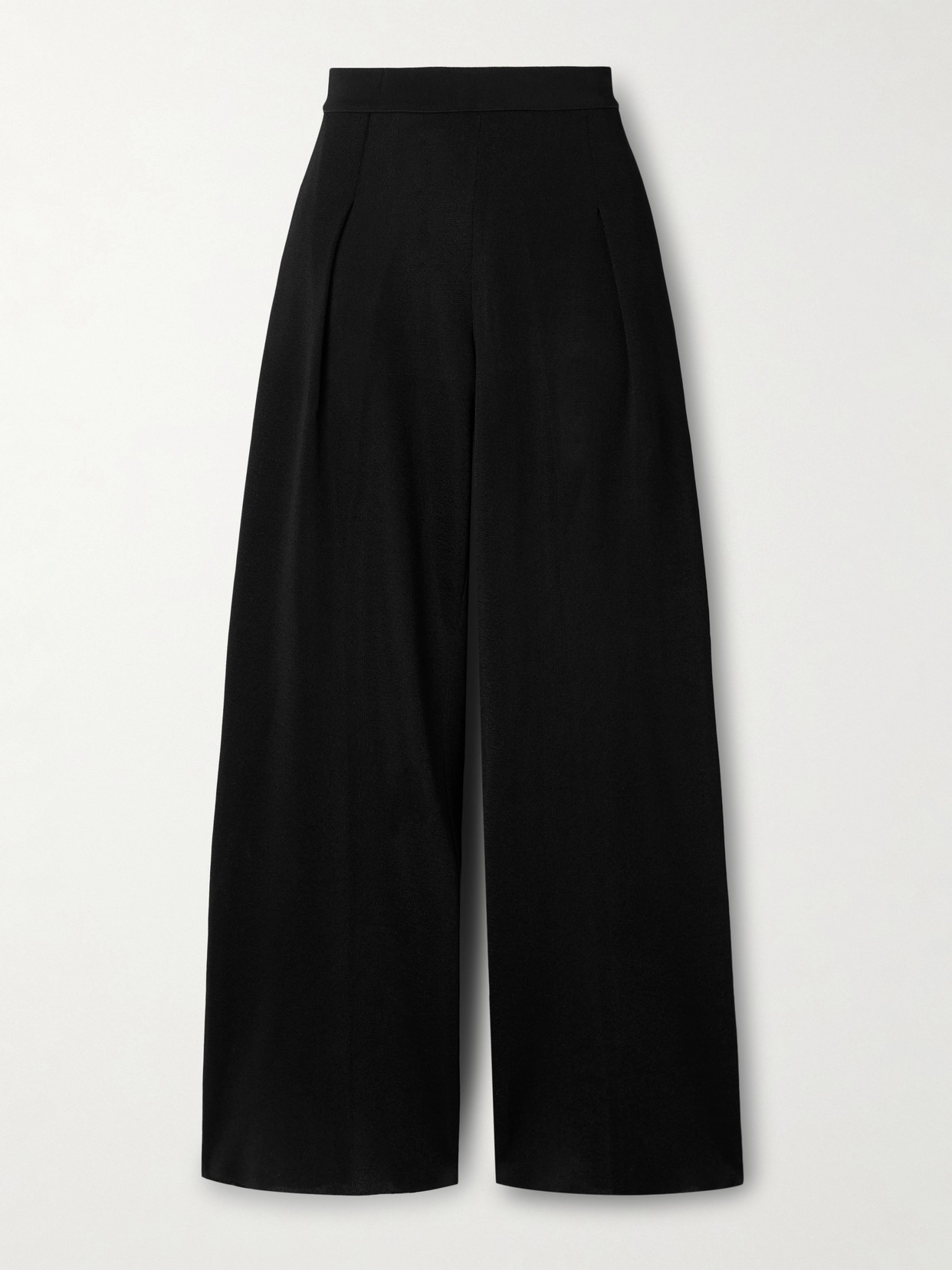 High Sport Gene Pleated Stretch-knit Wide-leg Pants In Black