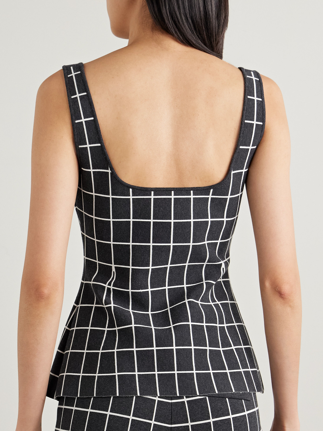 Inna Checked Cotton-Blend Tank