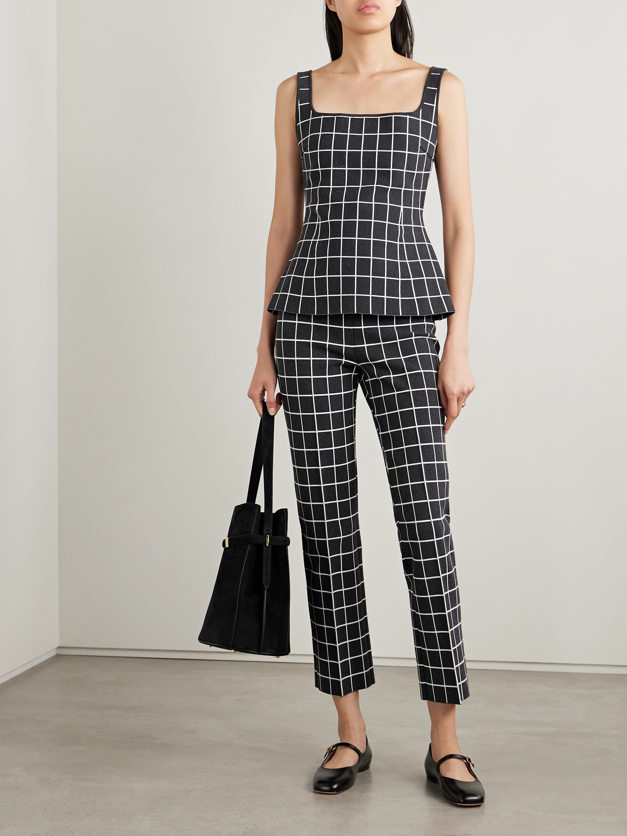 Inna Checked Cotton-Blend Tank