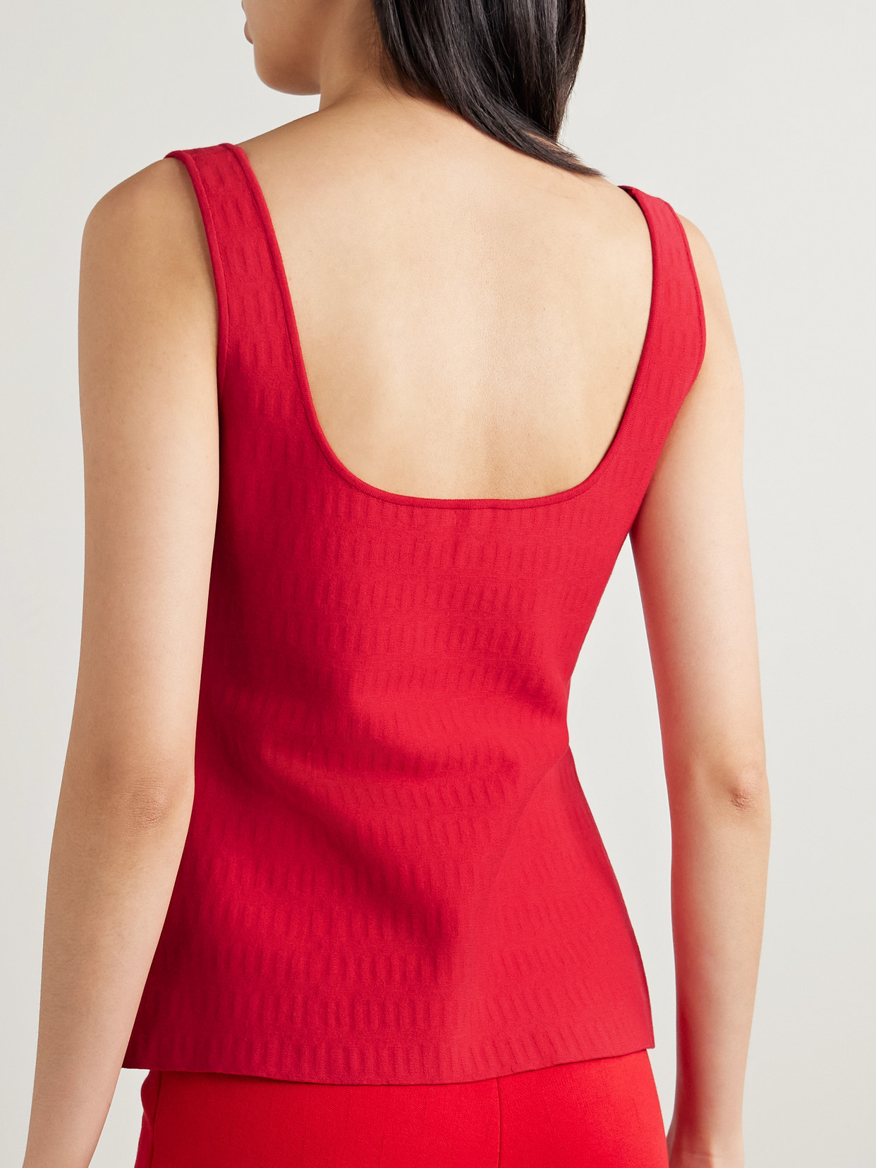 High Sport Inna Cotton-blend Jacquard Tank In Red