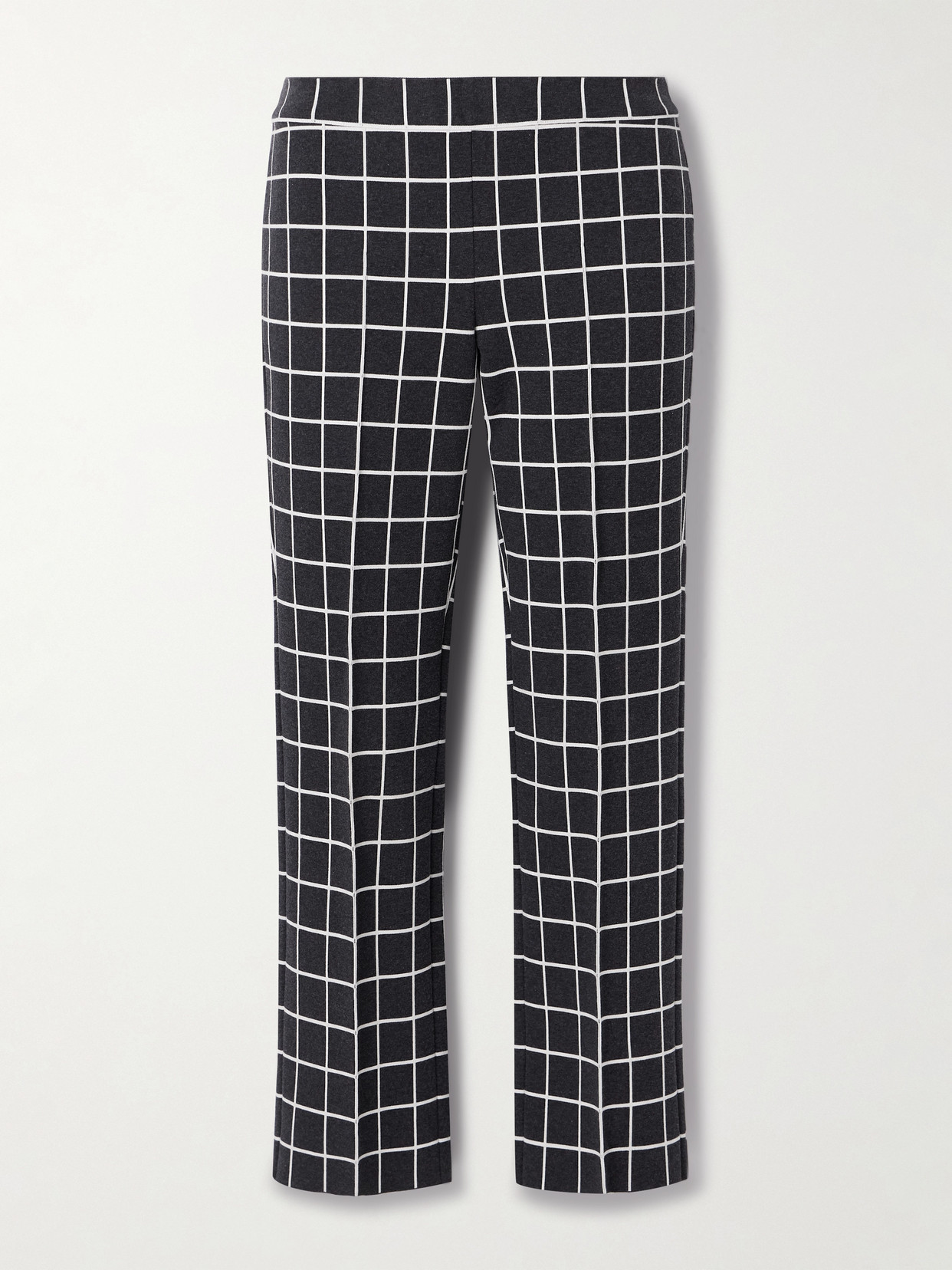 High Sport Louis Cropped Checked Cotton-blend Straight-leg Pants In Blue