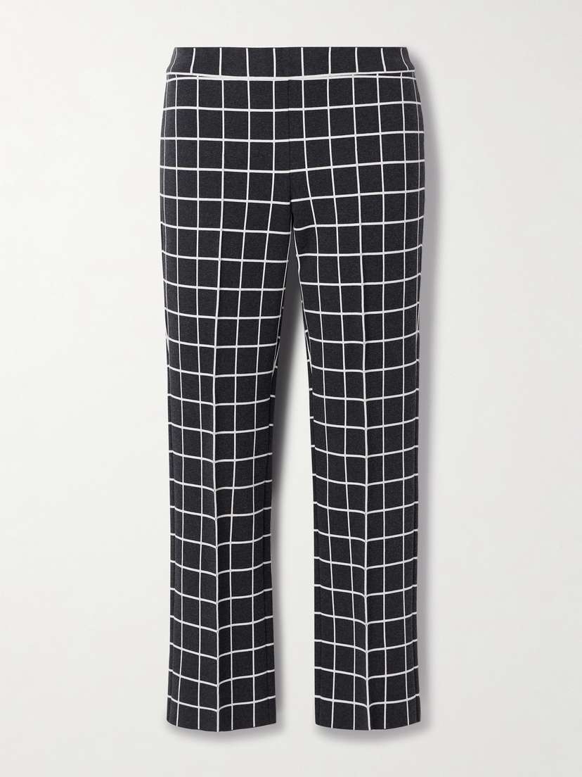HIGH SPORT Louis Cropped Checked Cotton-blend Straight-leg Pants