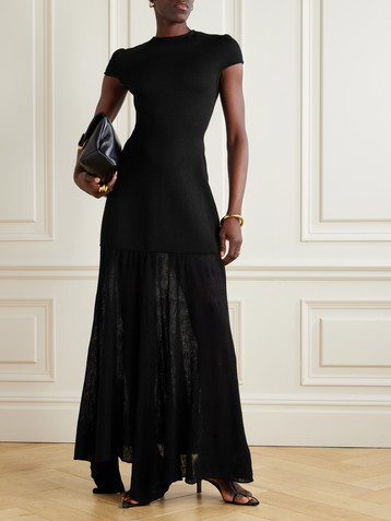 Fforme Sienna asymmetric wool-blend maxi dress