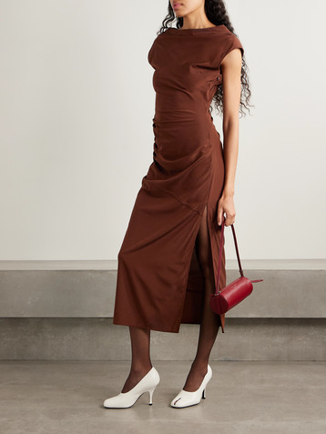 Proenza Schouler Tasa draped crepe de chine midi dress
