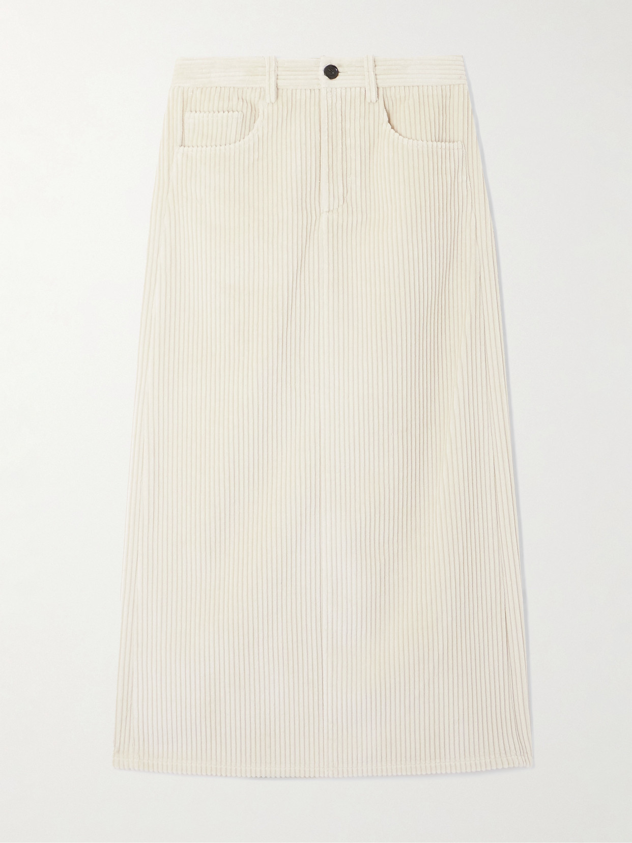 Proenza Schouler Calder Cotton-corduroy Midi Skirt In Sand