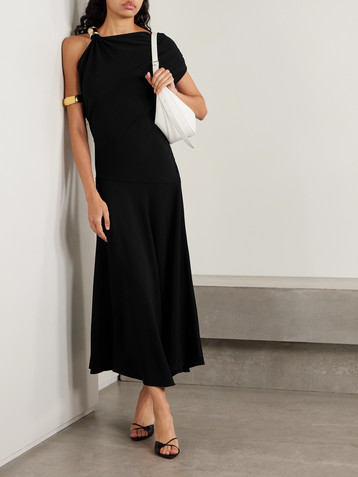 Proenza Schouler Rue asymmetric embellished draped crepe dress
