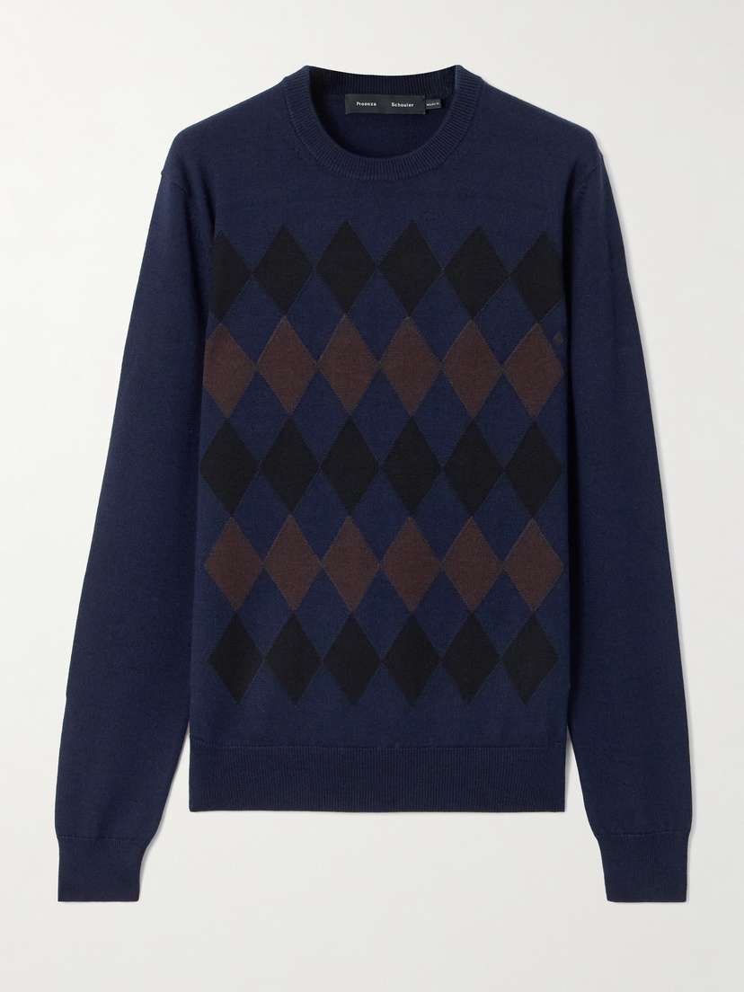Proenza Schouler Vivian Argyle Wool And Silk-blend Sweater