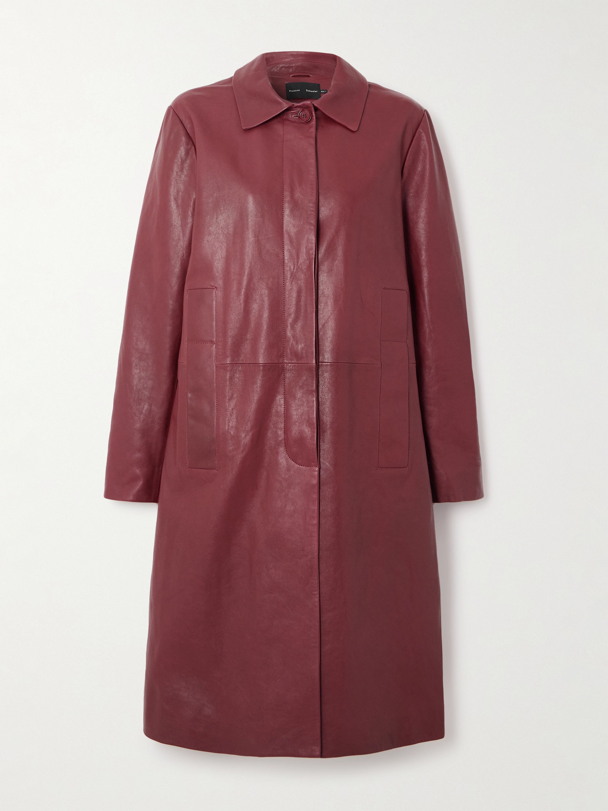 Proenza Schouler Nissi Leather Coat In Burgundy