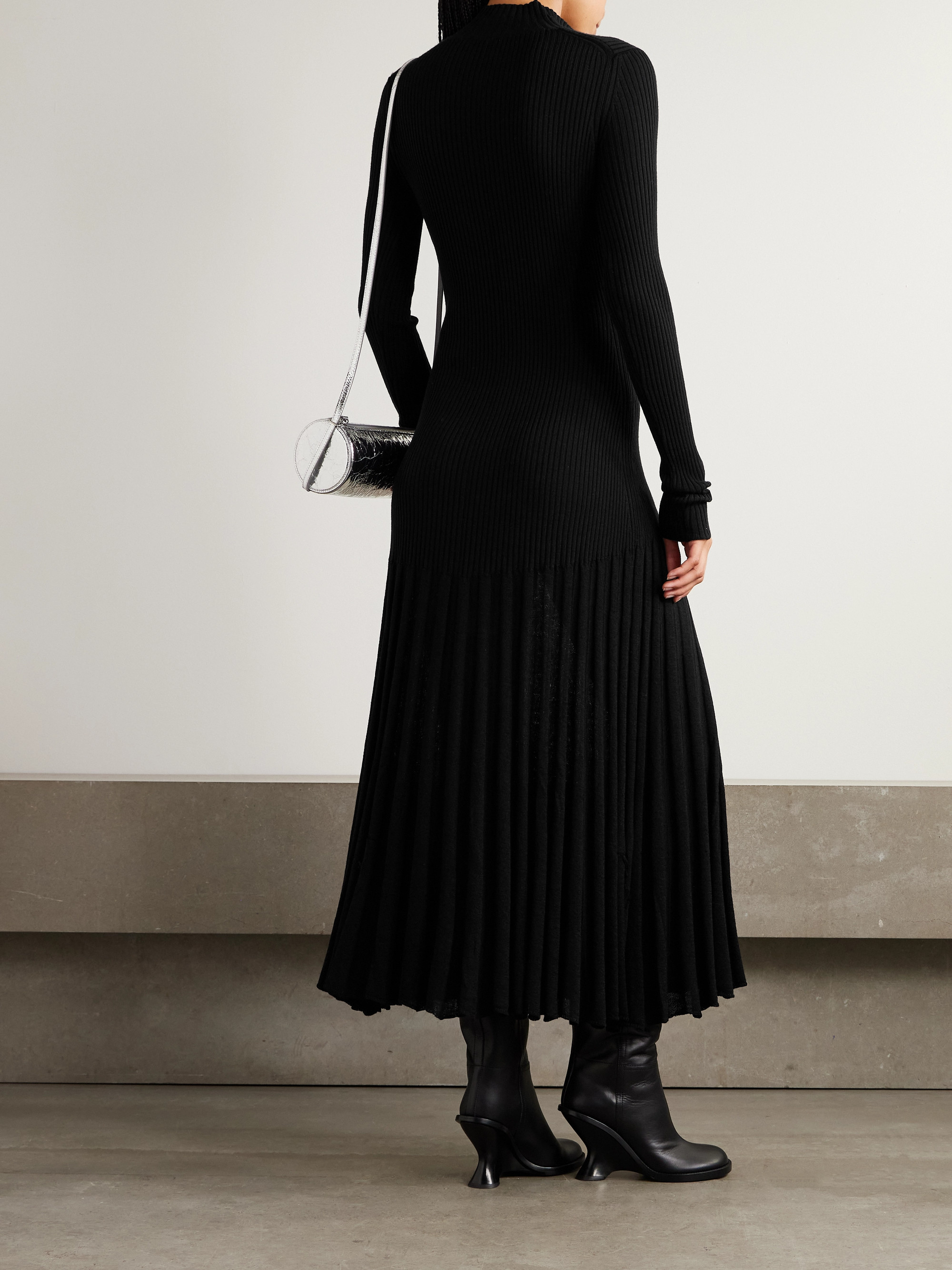Proenza Schouler - Jada pleated ribbed-knit wool maxi dress | Plush