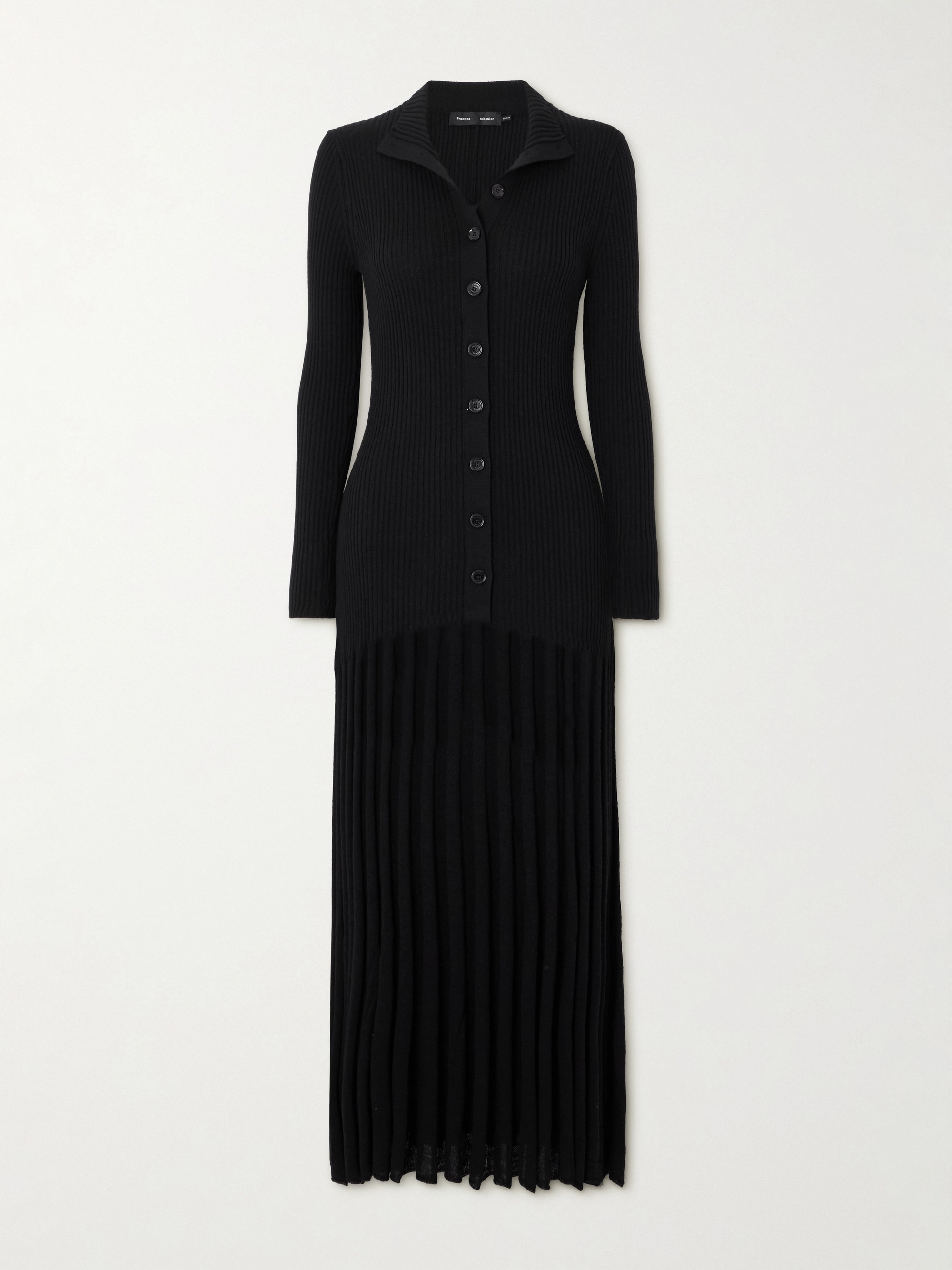 Proenza Schouler - Jada pleated ribbed-knit wool maxi dress | Plush