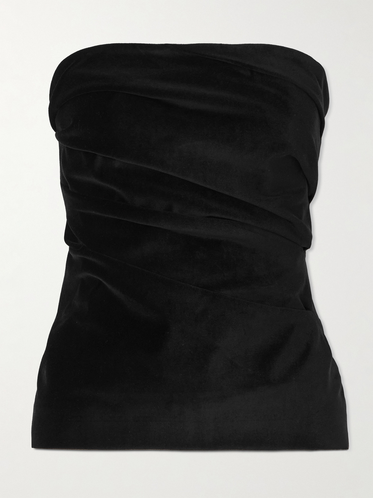 Tove Izel Cotton And Modal-blend Velvet Top In Black