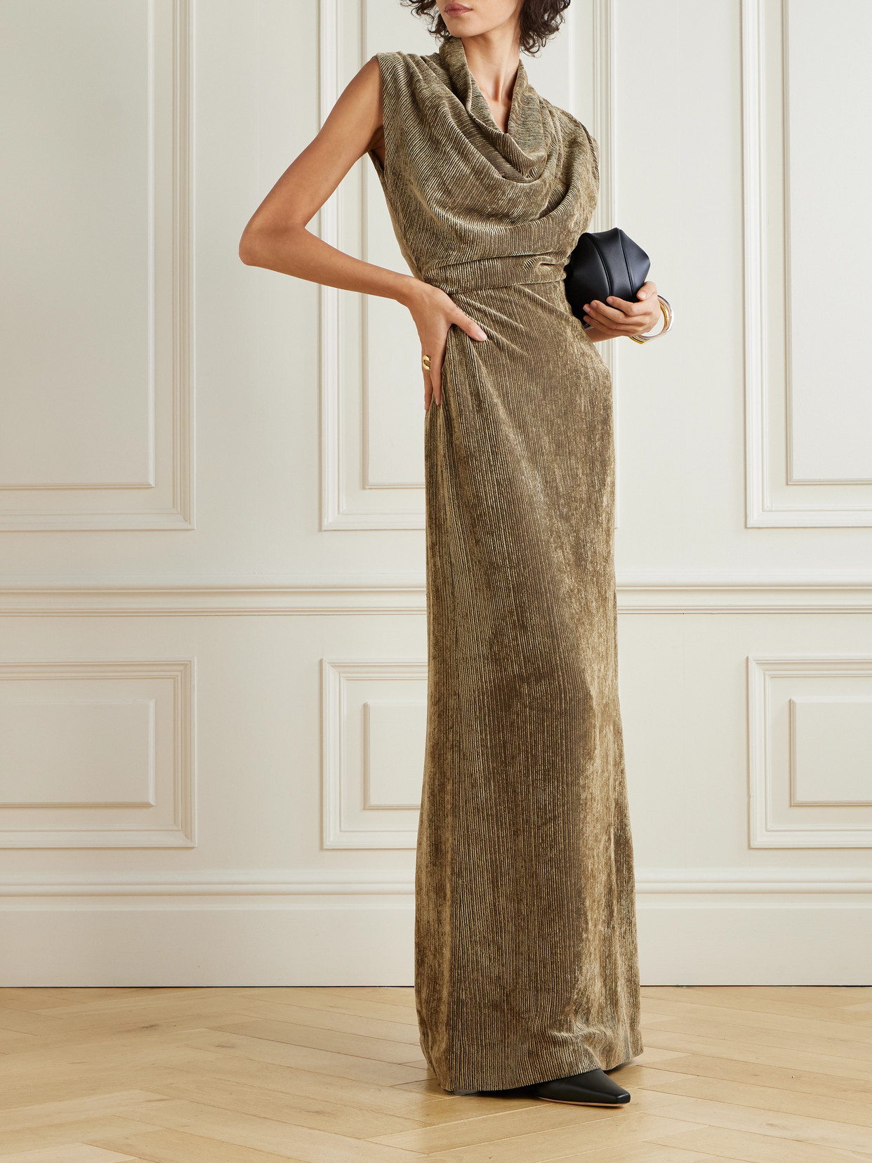 Tove Naeve Ribbed Chenille Maxi Dress In Green