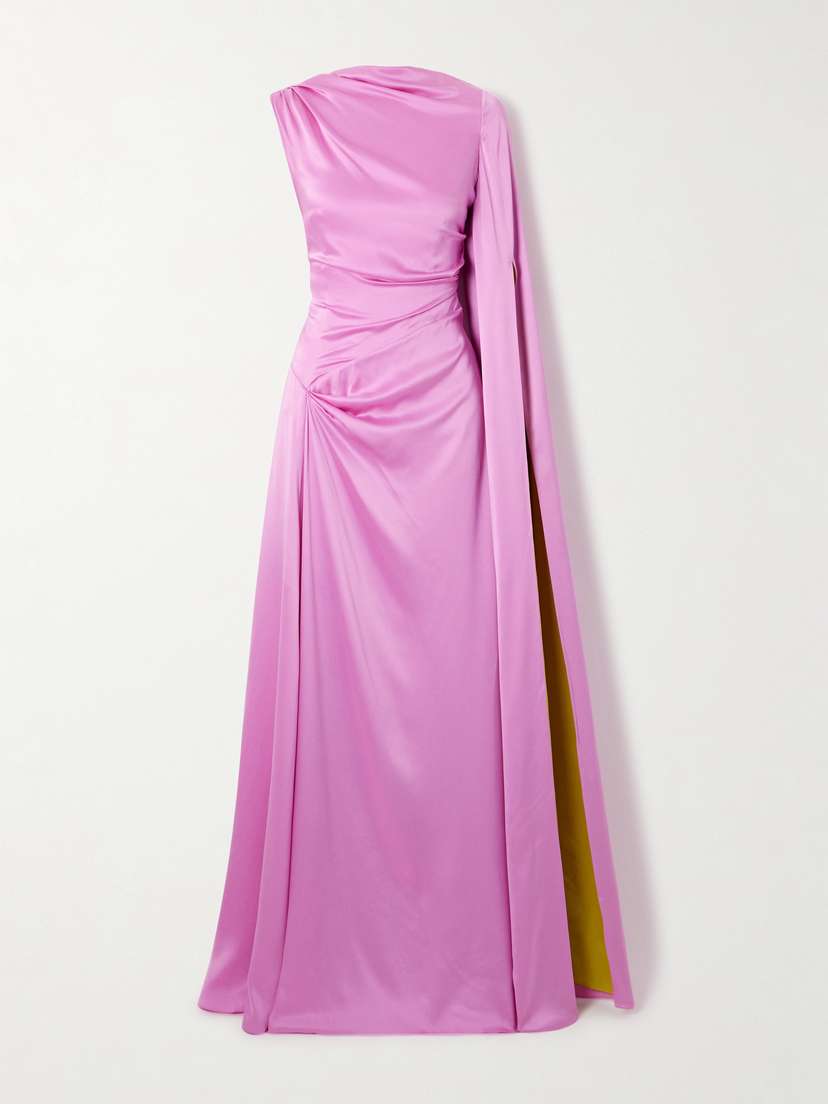 Roksanda Oma Cape-effect Draped Silk-satin Gown