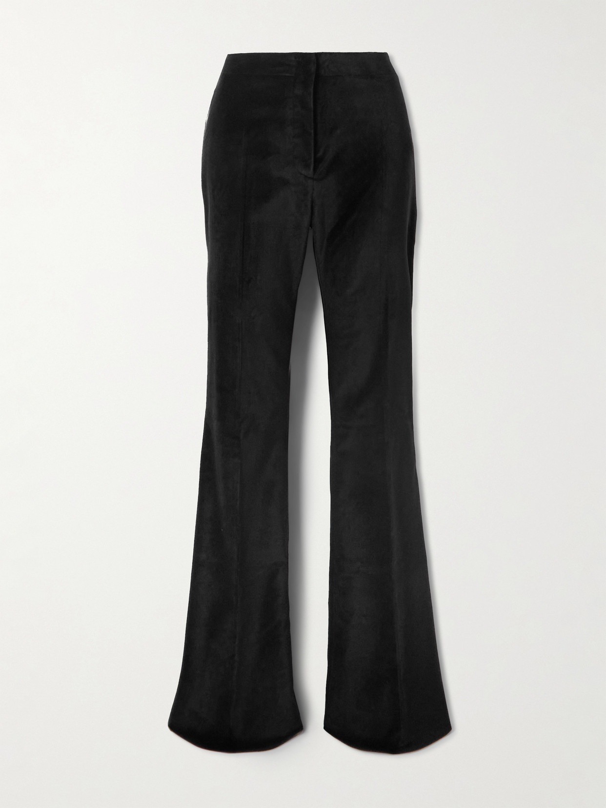 Tove Roux Cotton-blend Velvet Flared Pants In Black