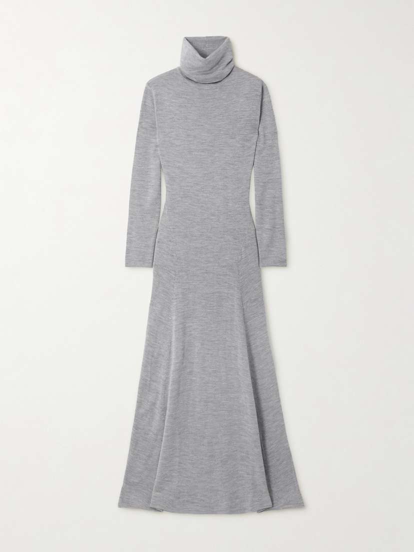 Tove Suzette Wool And Silk-blend Turtleneck Midi Dress