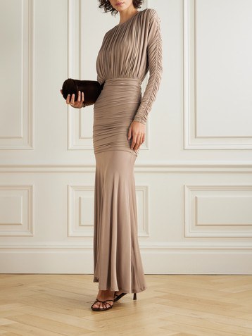 TOVE Sorrel gathered jersey maxi dress