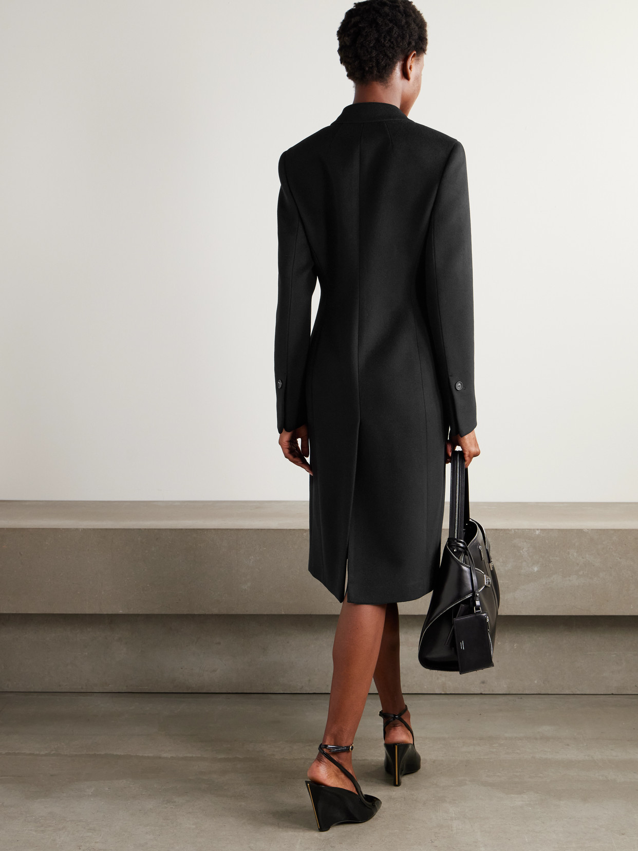 Ferragamo Wool And Cashmere-blend Coat In Black
